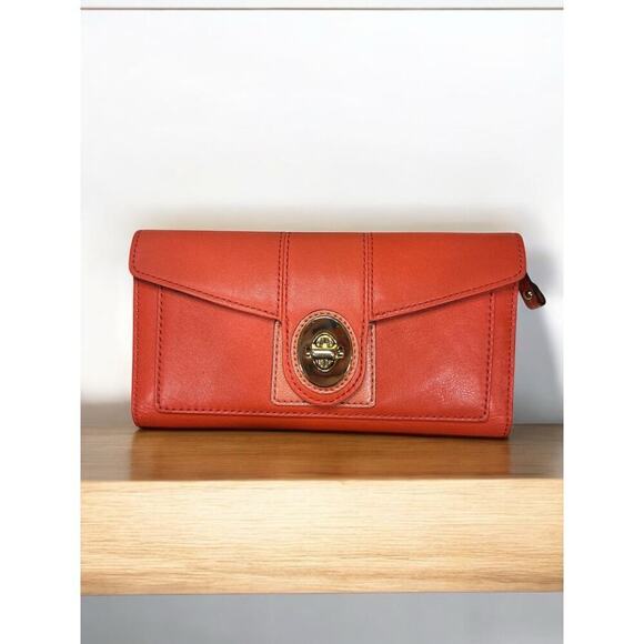 Y2K Coach Ashley Turnlock Leather Envelope Wallet - Picture 1 of 9
